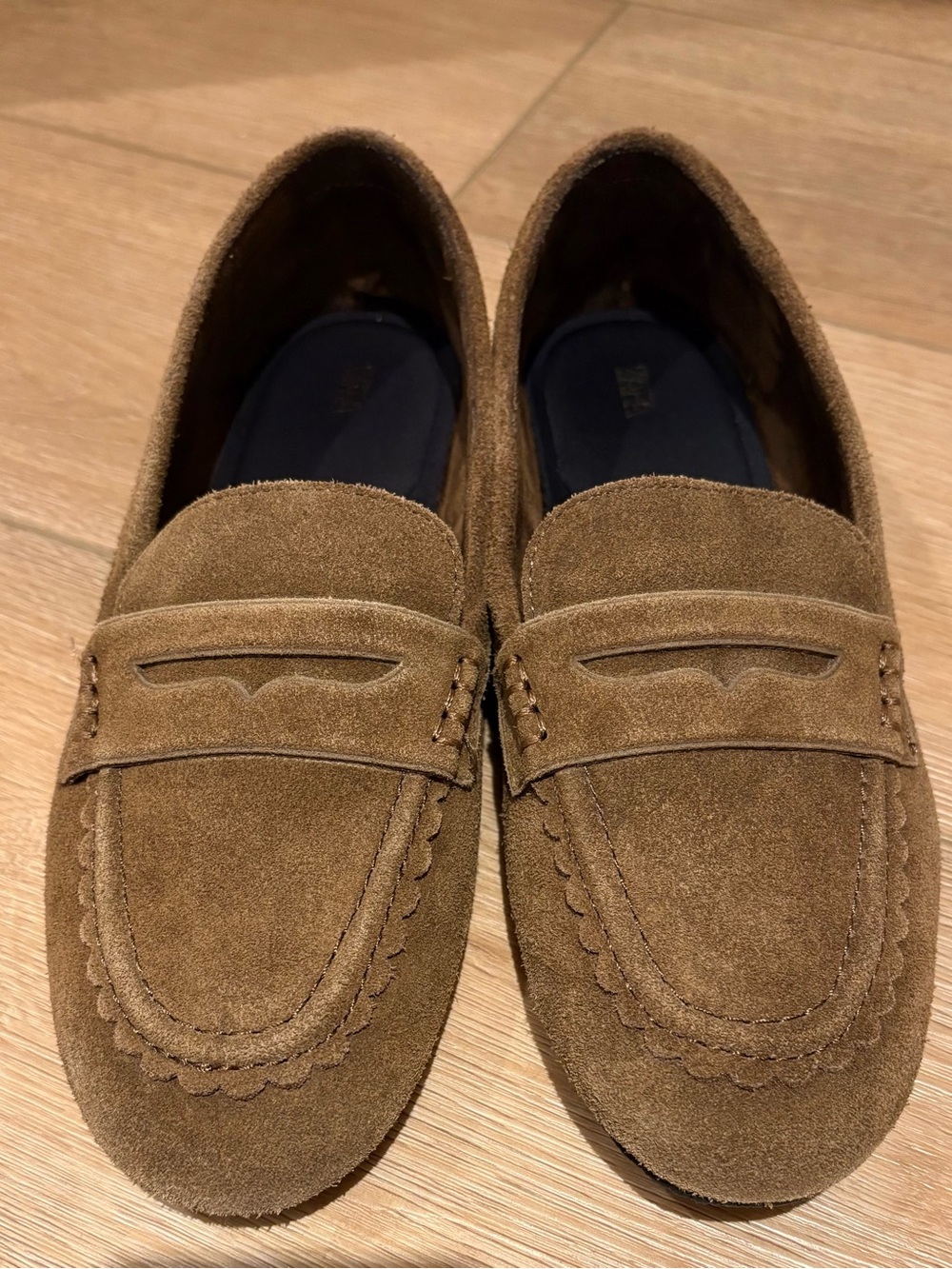 Zara Stitched Suede Loafers